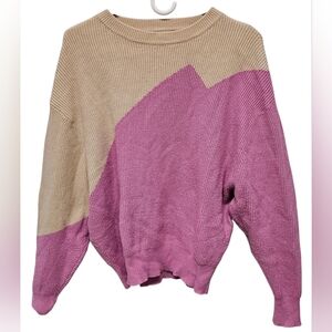 Lush Retro Colorblock Knit Sweater